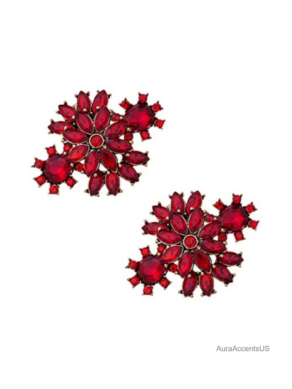 Rhinestone Flower Shoe Clips Double Layer Bling Accessories for Shoes Bags Hats